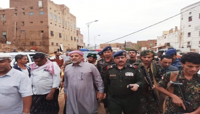 حضرموت.. وزير الداخلية والكثيري يتفقدان منطقة "عيديد" المنكوبة جراء السيول